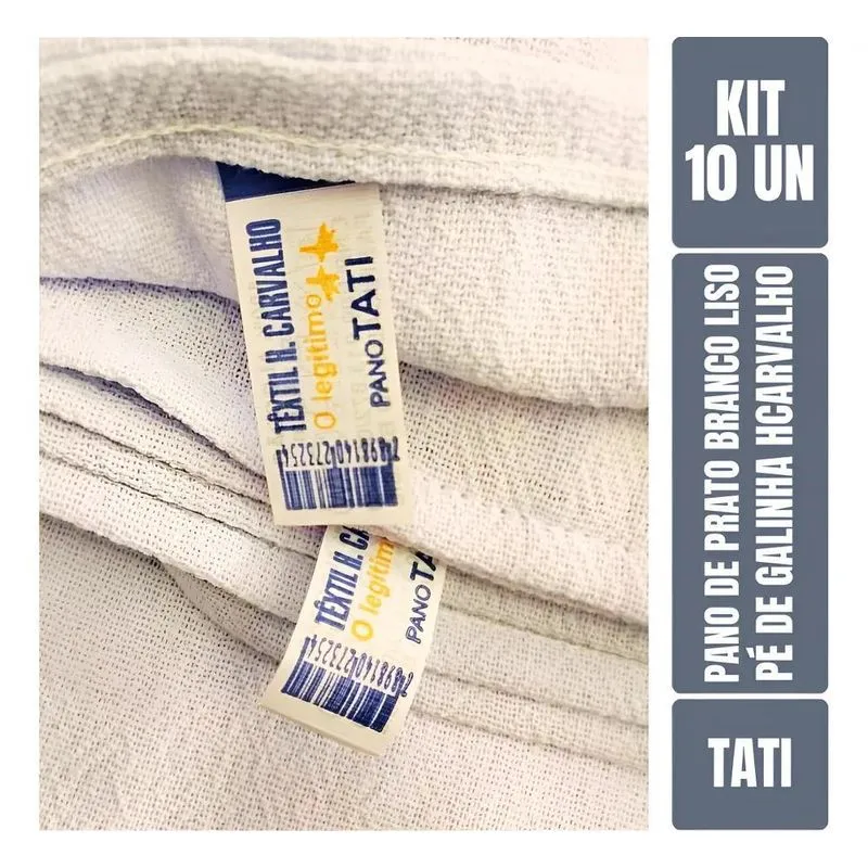 Kit Com 10 Un - Pano De Prato Copa Tati Têxtil H Carvalho
