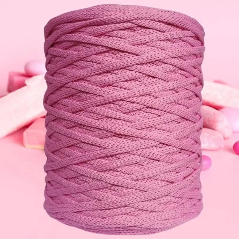 Fio Cordão Náutico 100% Poliéster5mm 500g Crochê Rosa-chicle