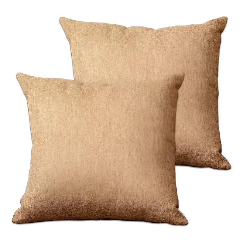 Kit 2 Capas De Almofada Linho Liso 45 X 45 Cm Caramelo Us De