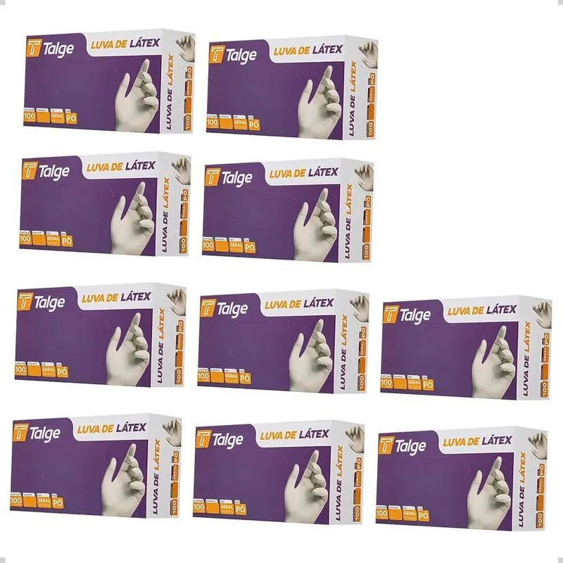 Luvas De Látex Descartáveis Talge Branca Tamanho M De Proced