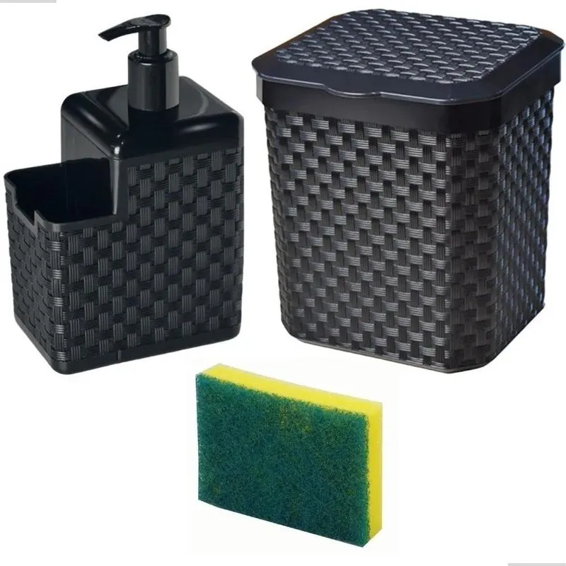 5x Jogo De Pia Porta Detergente Lixeira Organizador Cozinha