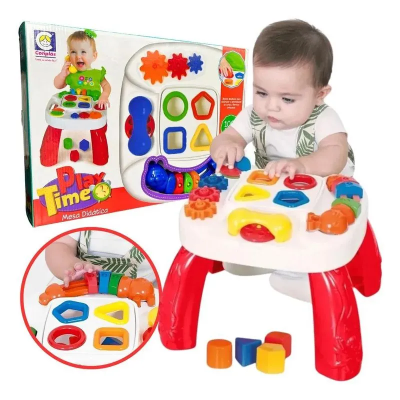 2x Mesa Didática Play Time De Atividades Mesinha Infantil