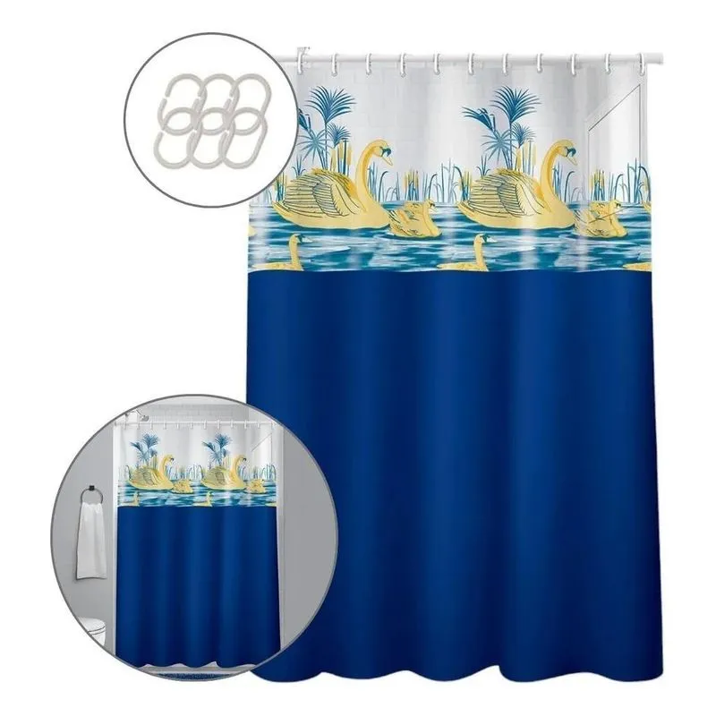 Cortina Box Banheiro Anti Mofo Vinil Resistente 135x - Cisne