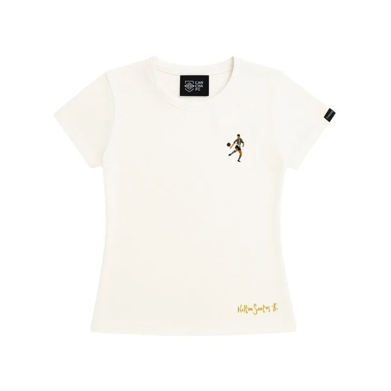 Baby Look Cancha FC Nilton Santos Enciclopédia Off White - G