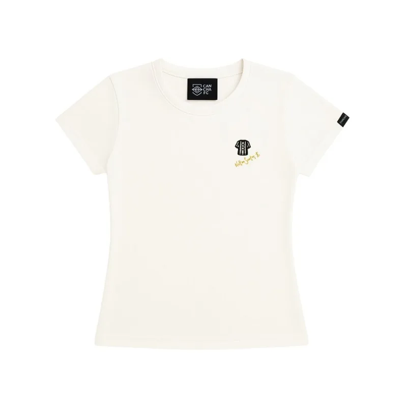 Baby Look Cancha FC Nilton Santos Camisa 6 Off White - GG