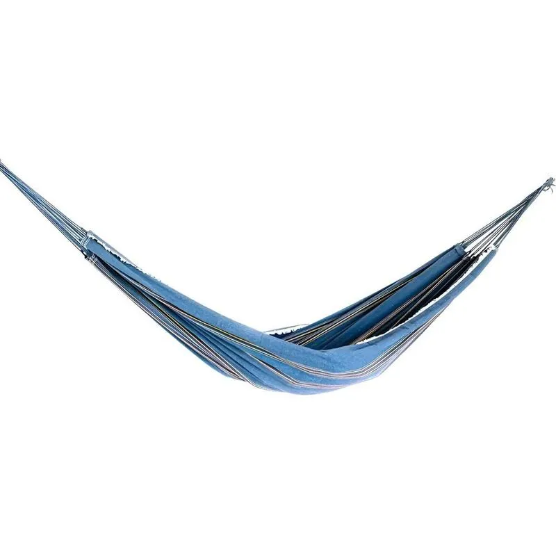 Rede De Dormir Solteiro Cinza Listrado 100% Algodão