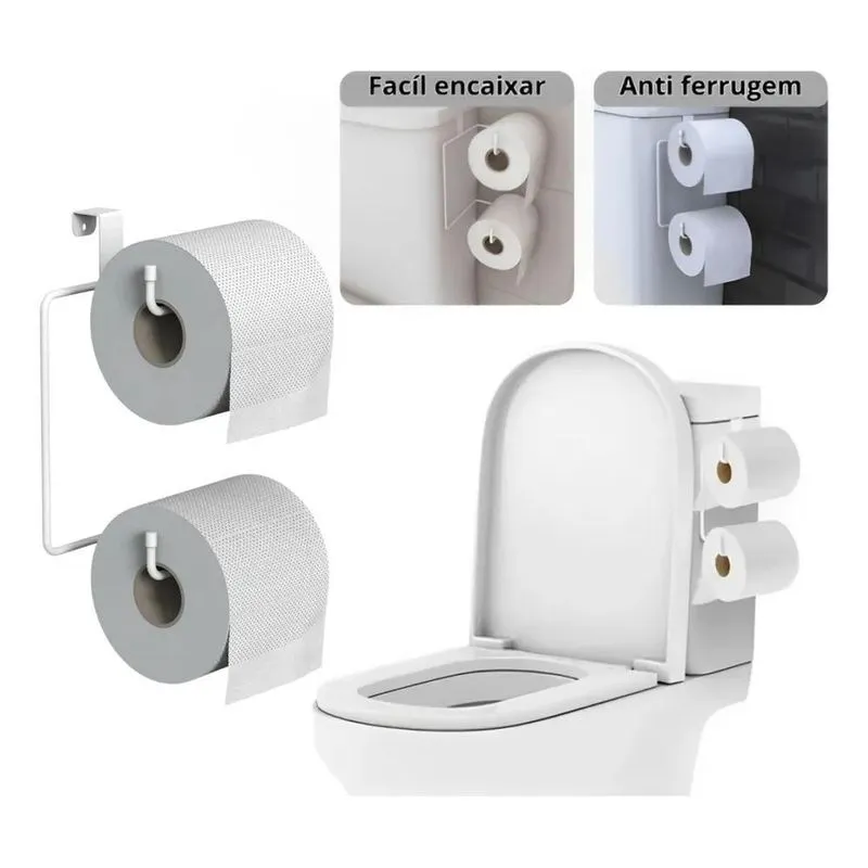 Suporte Porta Papel Higiênico Duplo Vaso Caixa Acoplada Cor