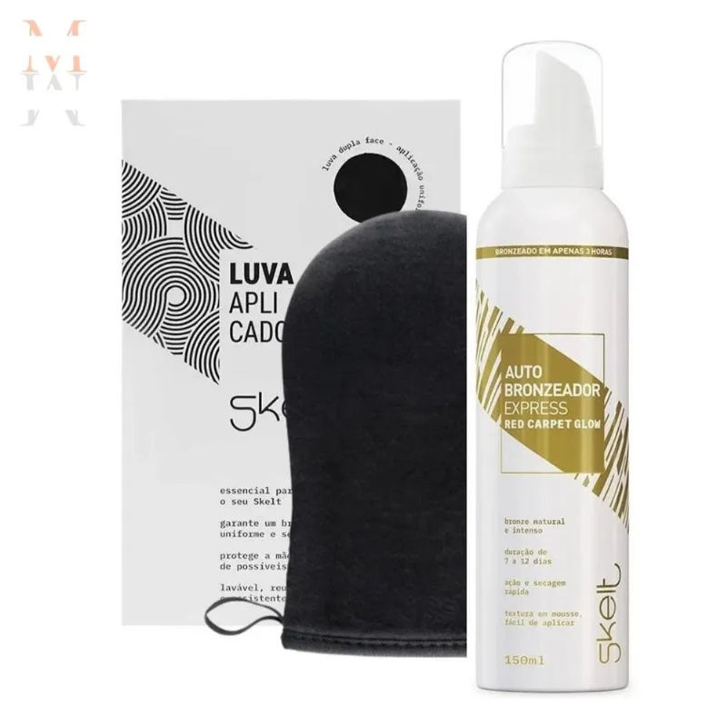 Kit Skelt Luva E Autobronzeador Express Bronze Rápido