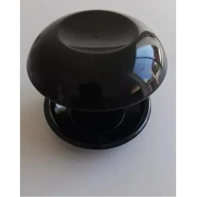 Puxador Porta Vidro Redondo 1 Furo Abs Resistente De - Preto