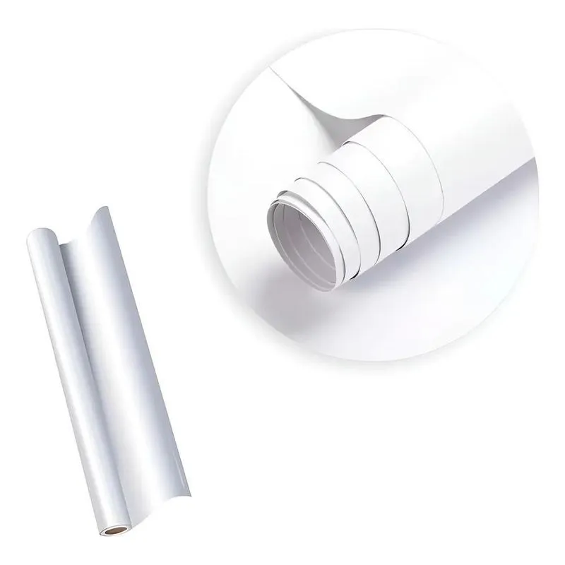 Papel Auto Adesivo Contact Branco Fosco 45cm X 10 Metros