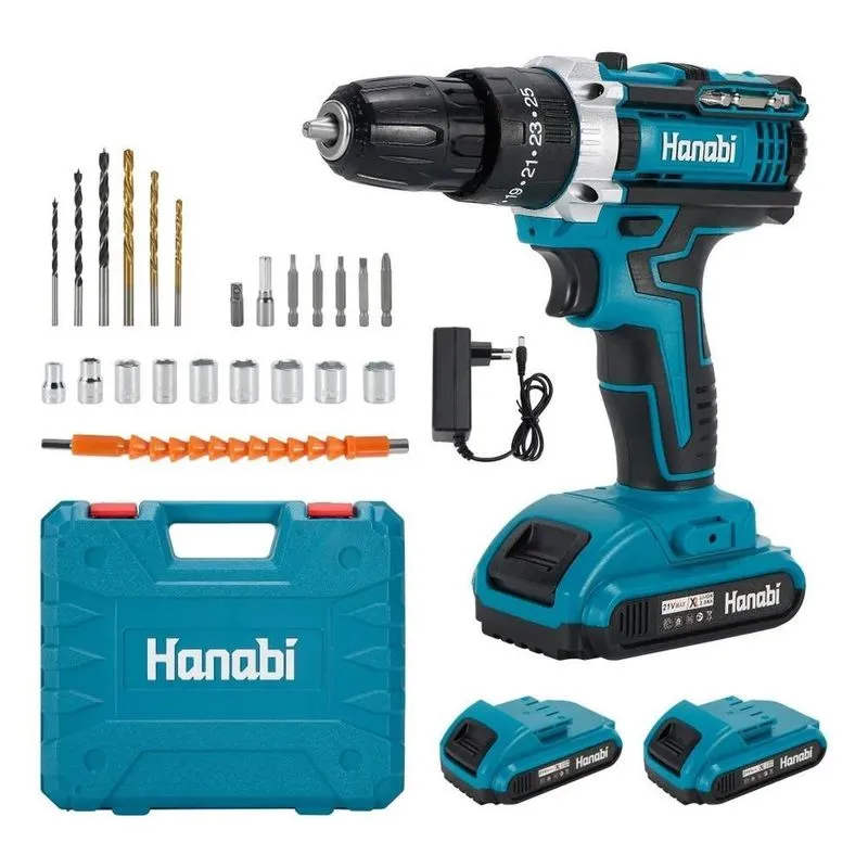 10x Parafusadeira Furadeira Impacto 2 Baterias Profissional