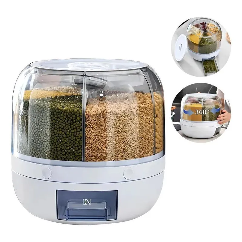Inspire Casa Dispenser De Alimentos E Grãos Giratório Com 6