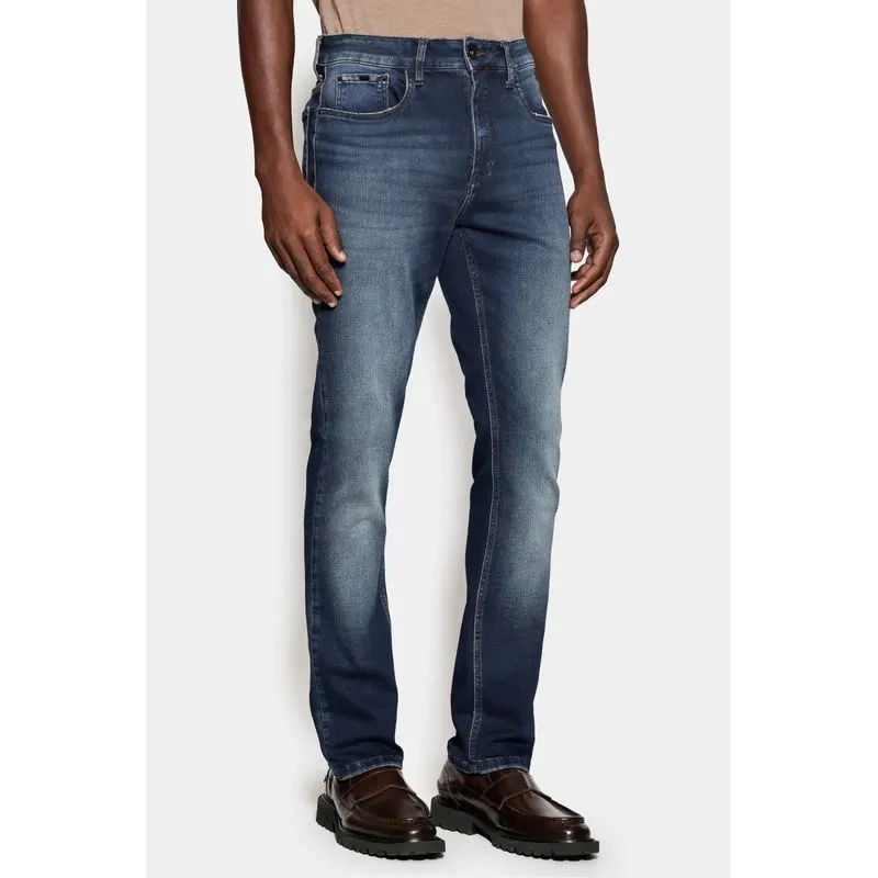 Calça Jeans Slim Comfort Vintage Azul Escuro - 40