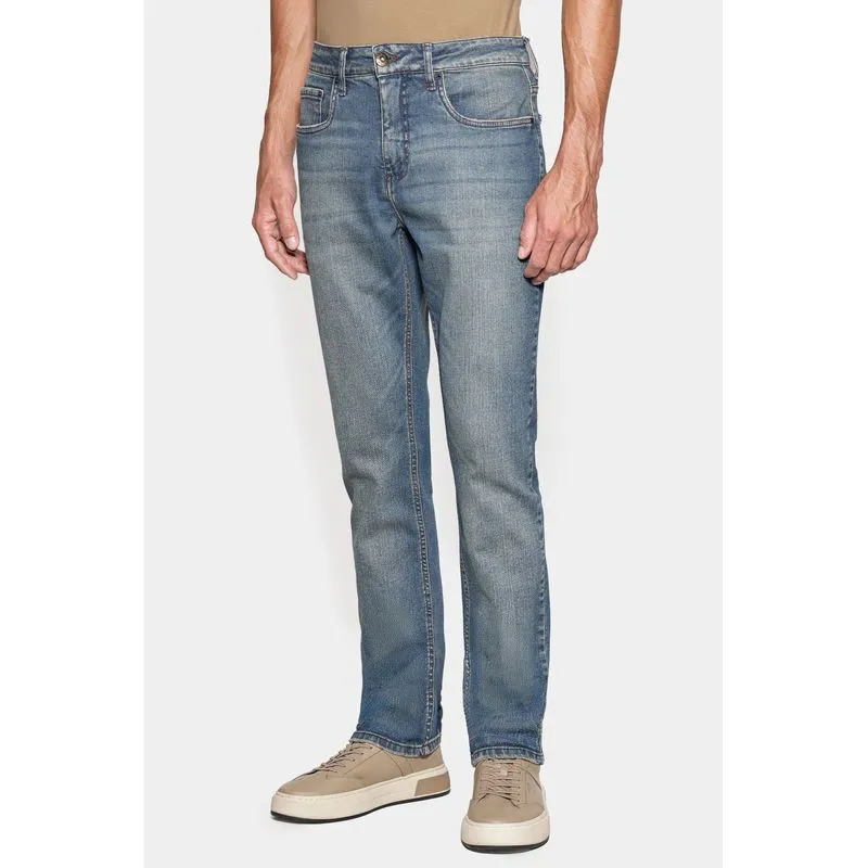 Calça Jeans Slim Blue Sobretinta Azul Medio - 38