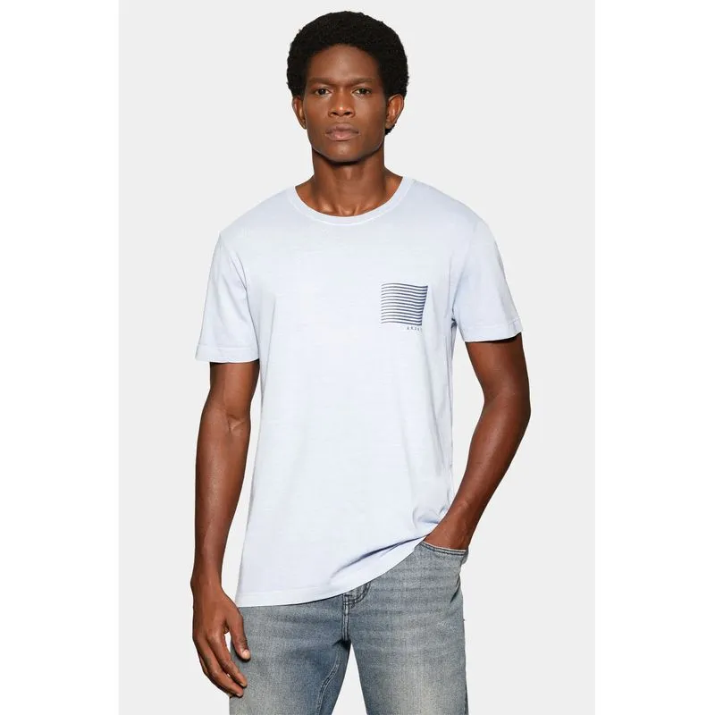 Camiseta Manga Curta Estampa Gráfica Azul Claro 117 - XXG