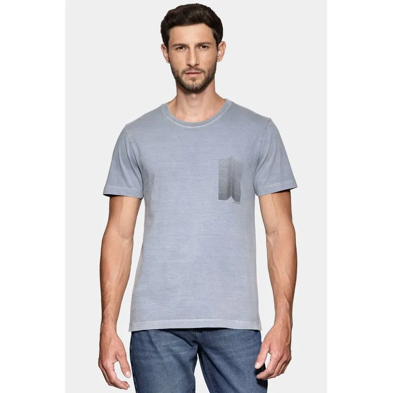 Camiseta Manga Curta Estampada Linhas Concreto 117 - G