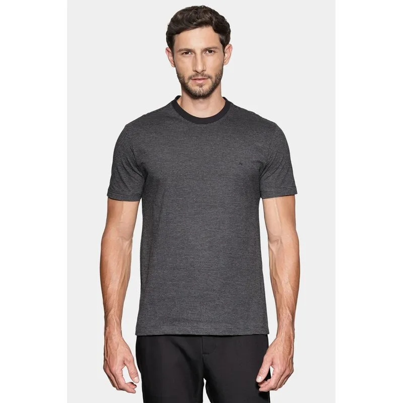 Camiseta Manga Curta Básica Listra Preto - G