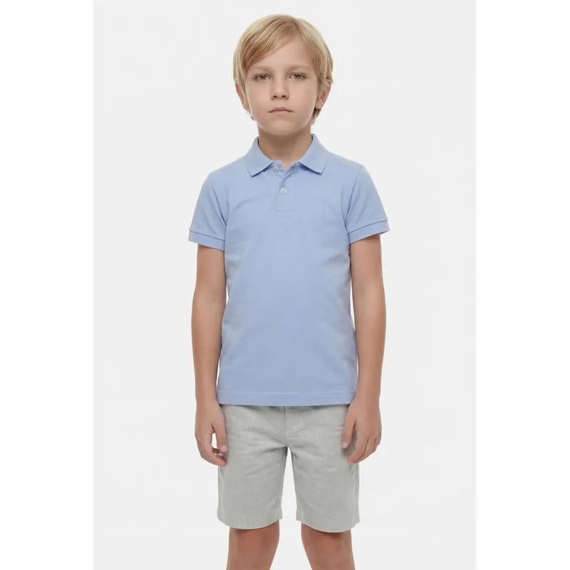 Polo Manga Curta Infantil Piquet Azul Lazulli 111 - 6