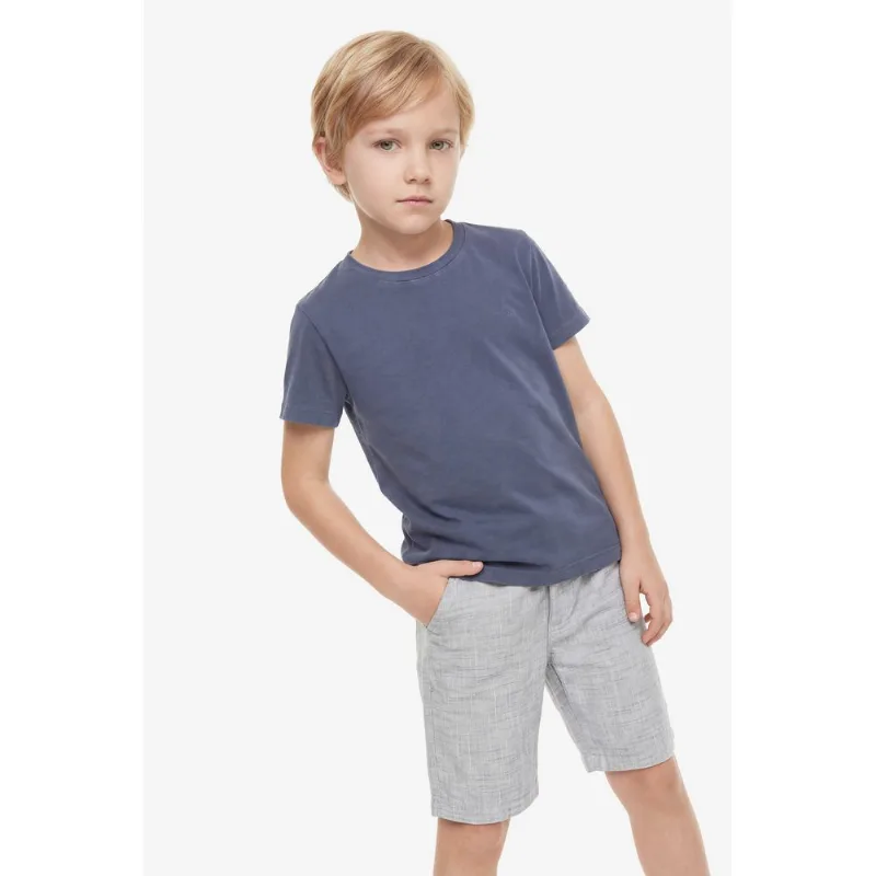 Camiseta Manga Curta Infantil Piquet Estonada Azul Neblina - XPP