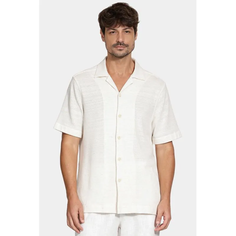 Camisa Regular Malha Textura Natural - M