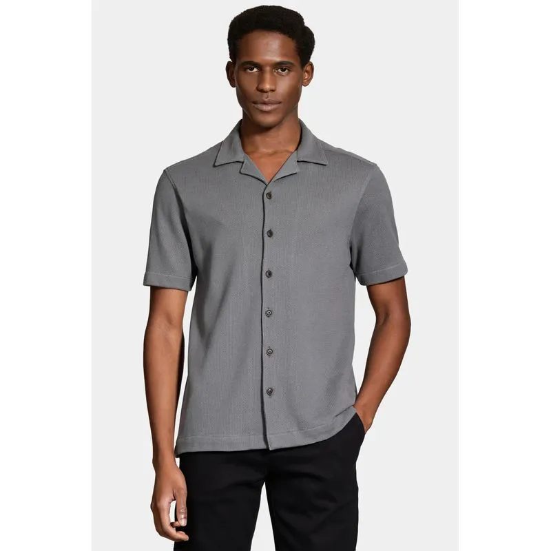 Camisa Bowling Piquet Tricot Cinza - XGG