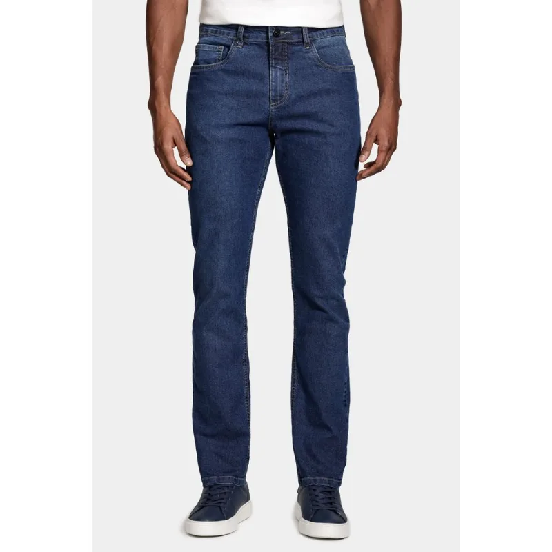 Calça Jeans Slim Especial Knit Azul Escuro - 40