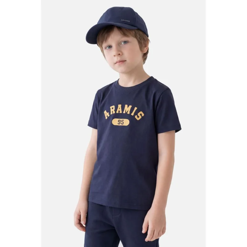 Camiseta Manga Curta Infantil Estampa College Navy - 10