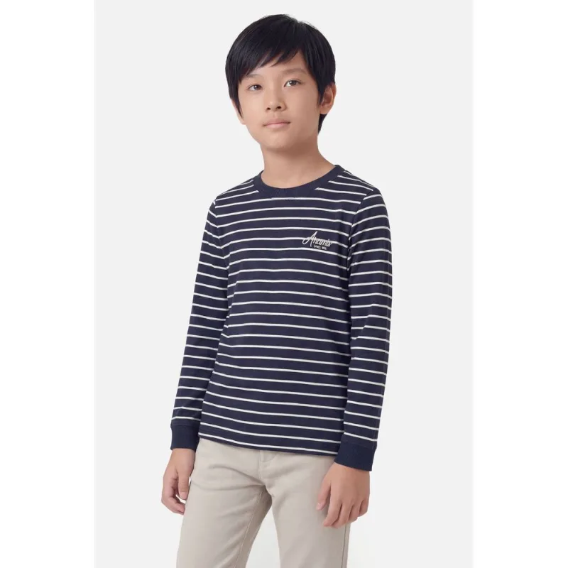 Camiseta Manga Longa Infantil Listra Bordada Navy - PP
