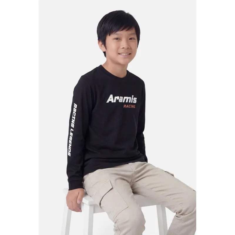 Camiseta Manga Longa Infantil Race Preto - PP