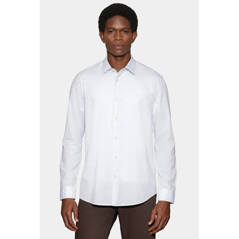 Camisa Manga Longa Slim em Algodão Willis Azul Claro - P