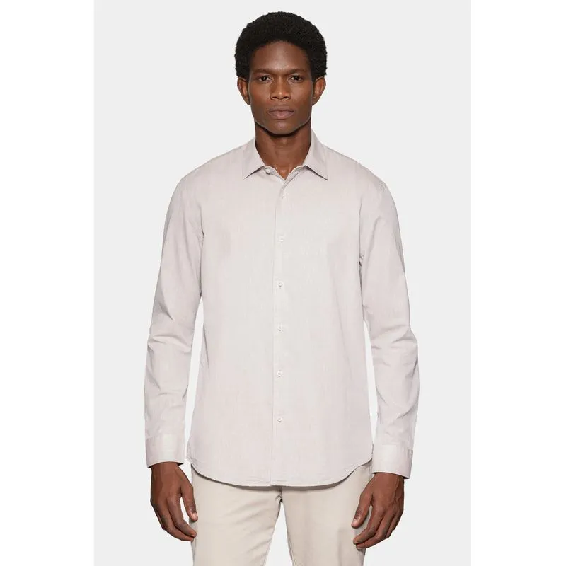 Camisa Manga Longa Slim em Algodão Willis Caqui - P