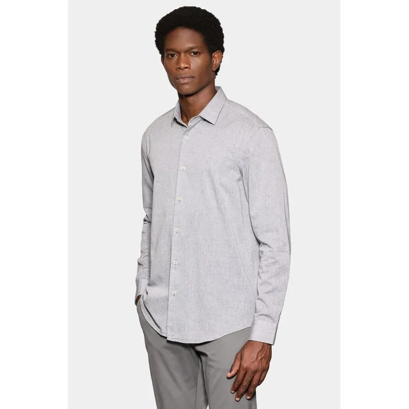 Camisa Manga Longa Slim em Algodão Willis Chumbo - XGG