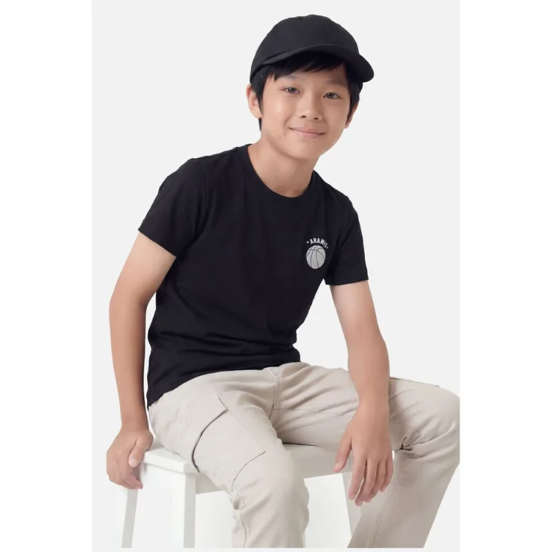 Camiseta Manga Curta Infantil Estampa Basket Preto - 8