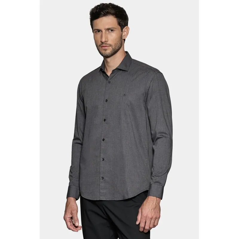 Camisa Manga Longa Slim Fil a Fil Antilia Preto - XGG