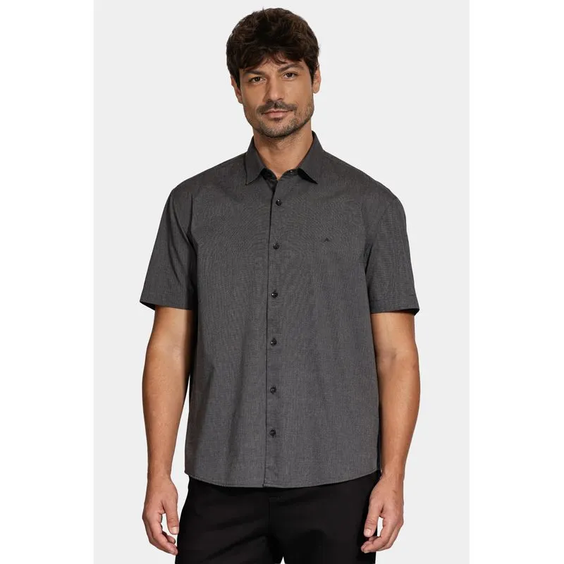 Camisa Slim Manga Curta Fil a Fil Antilia Preto - 5G