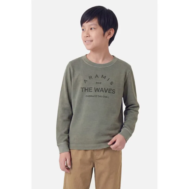 Camiseta Manga Longa Infantil Estampa Ride The Waves Militar 117 - 8