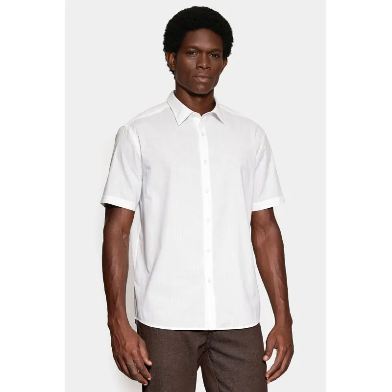 Camisa Manga Curta Regular Loop Flame Bosco Branco - M