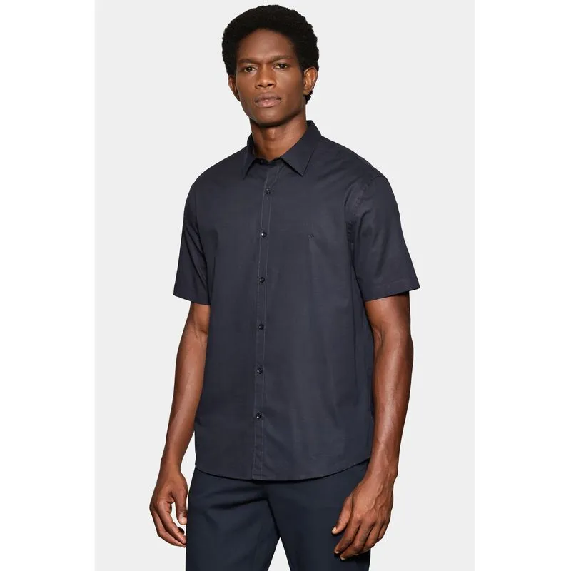 Camisa Manga Curta Regular Loop Flame Bosco Marinho - 5G