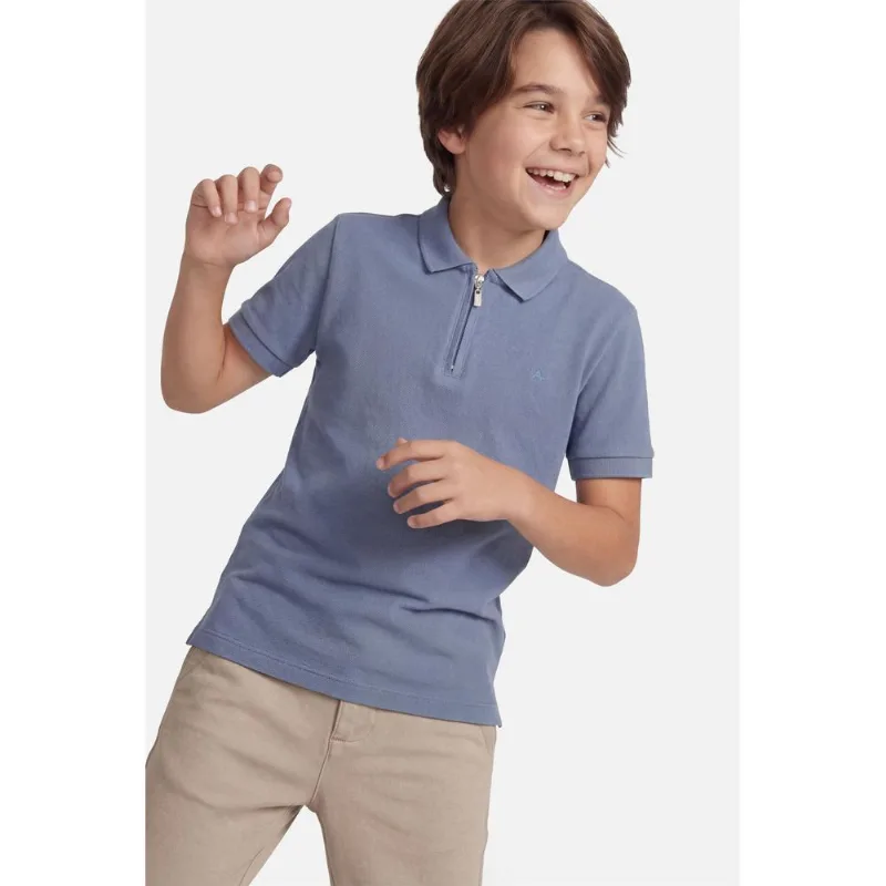 Polo Manga Curta Infantil Basica Com Zíper Aluminio 117 - 4