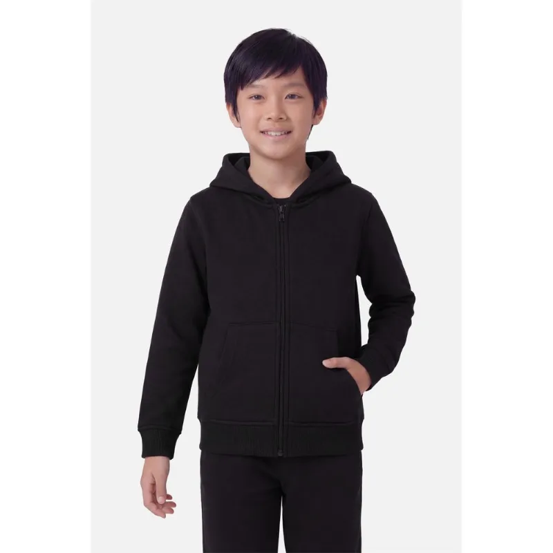 Moletom Infantil Malha Com Zíper Preto - PP