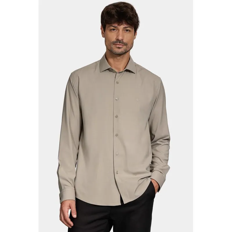 Camisa Manga Longa Slim Poliviscose de Bambu Stretch Fendi - G