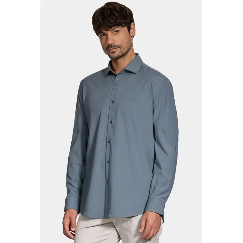 Camisa Manga Longa Slim Poliviscose de Bambu Stretch Aluminio - XGG