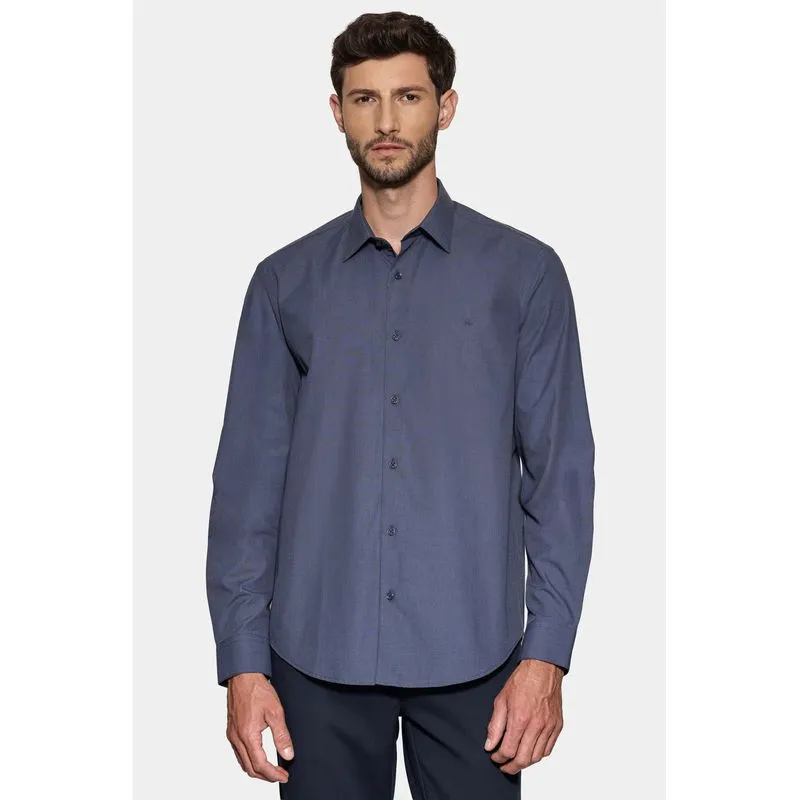 Camisa Manga Longa Algodão Egípcio Barolo Azul Escuro - P