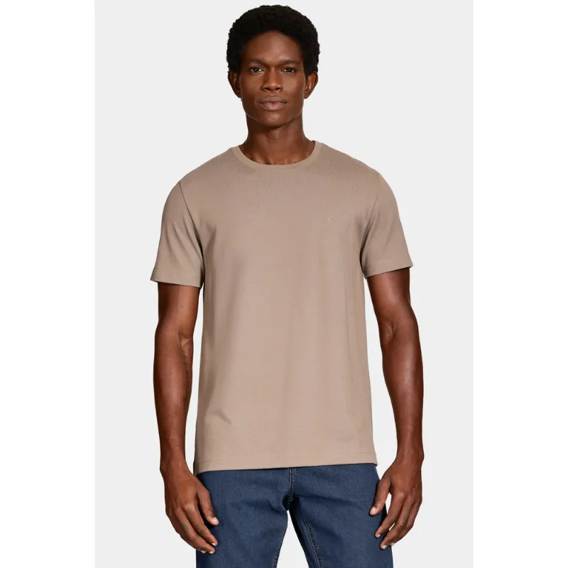 Camiseta Manga Curta Piquet Peruano Amendoa - G