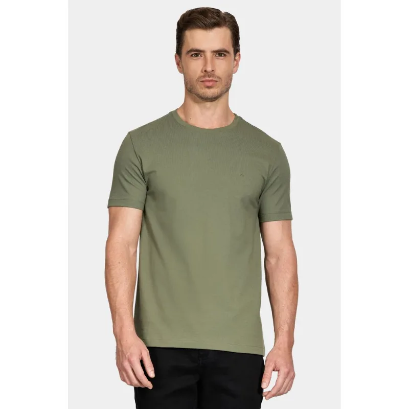 Camiseta Manga Curta Piquet Peruano Verde Floresta 115 - G