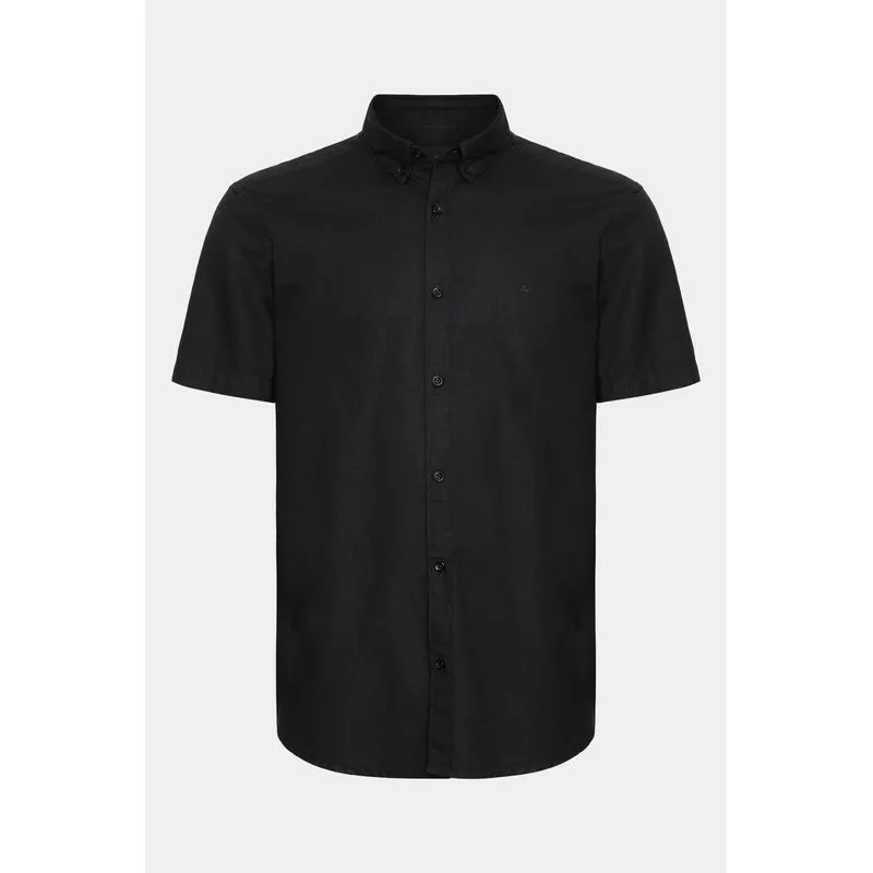 Camisa Manga Curta Slim Oxford Planalto Preto - P