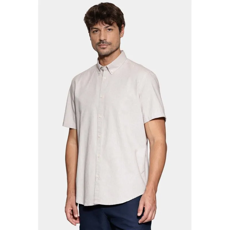 Camisa Manga Curta Slim Oxford Planalto Natural - P