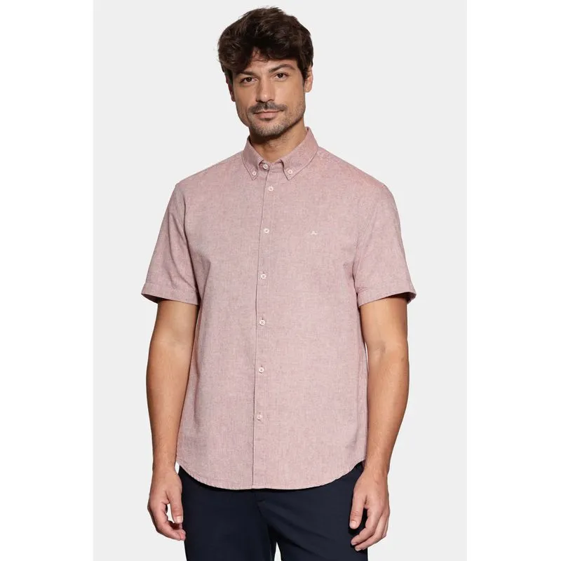 Camisa Manga Curta Slim Oxford Planalto Telha - P