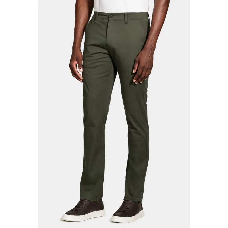 Calça Chino Slim Básica Premium Verde Militar - 40