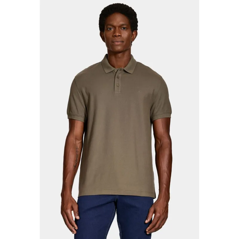 Polo Manga Curta Cotton Piquet Basic Verde Oliva - XXG
